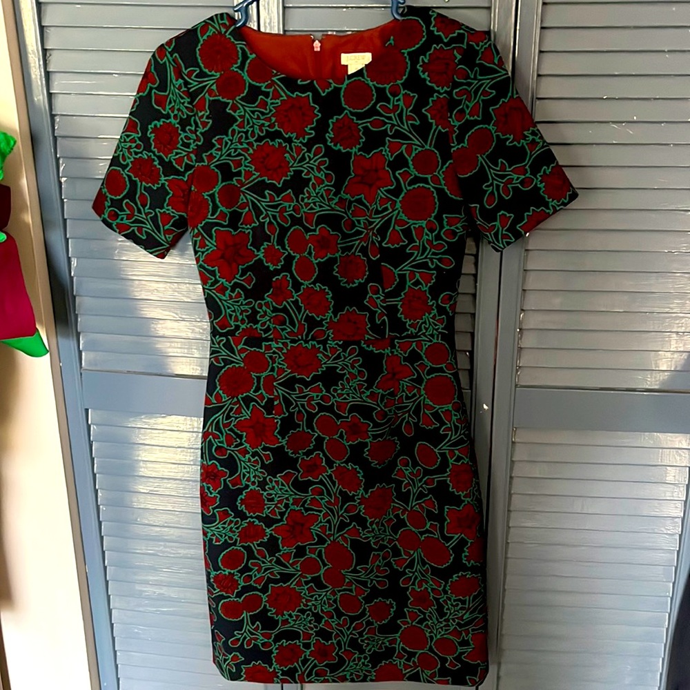 Floral winter j crew formal short sleeve